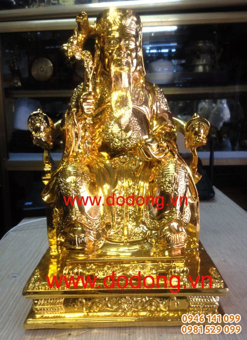 Tượng đồng thần tài ông địa mạ vàng cao 40cm