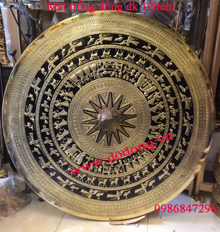 Tranh trống đồng dk 120cm khung 155cm treo phòng truyền thống Tranh trống đồng dk 120cm khung 155cm treo phòng truyền thống