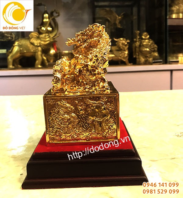 đặt ấn phong thủy bằng đồng đúc dát vàng cao cấp ở hà nôi