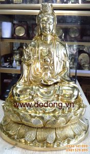 Tượng phật bà ngồi đài sen cao 48cm phật bà quan âm