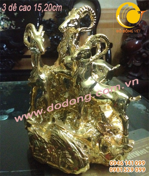 Tượng dê mạ vàng, tam dương dát vàng 24k