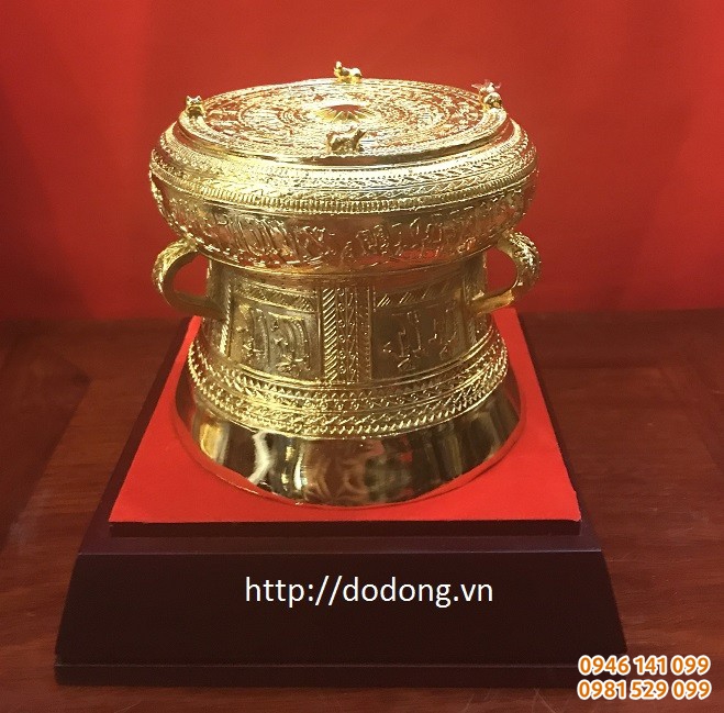 trống đồng đúc, trống mạ vàng quà tặng