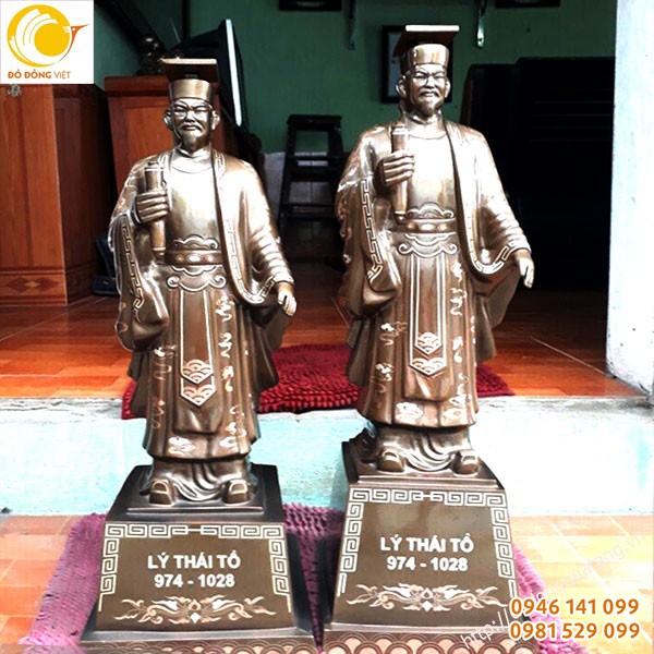 Tượng đồng lý thái tổ khảm tam khí, ngũ sắc cao 60cm