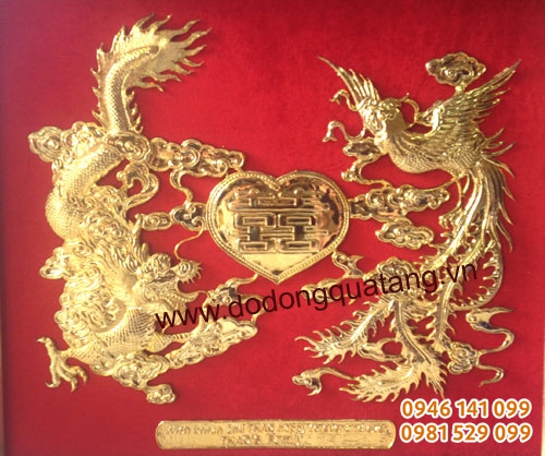 Tranh đồng rồng phượng mừng ngày cưới 30,40,50,60cm