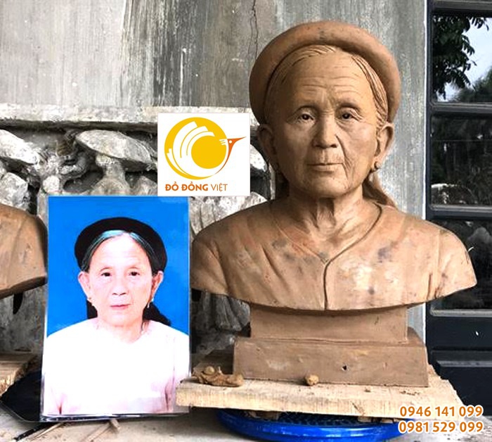 tạo mẫu tượng theo ảnh đúc đồng đỏ nguyên khối cao 40,50,60,70cm