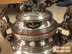 Đỉnh ngũ sắc khảm Phú quý thọ khang linh