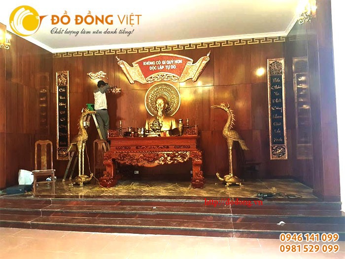 Địa chỉ thiết kế, lắp đặt phòng thờ bác hồ bằng đồng uy tín