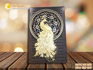 Giá bán tranh chim công, quà tặng tranh vàng 24k