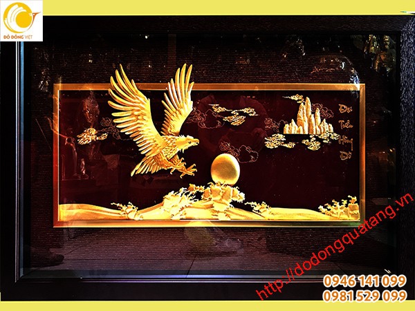 Tranh đại bàng tung cánh vàng lá 24d phong thủy trang trí phòng khách