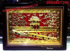 Tranh đồng khuê văn các 3d mạ vàng 50,70cm