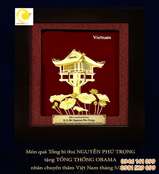 Tranh chùa một cột là món quà đối ngoại của các Nguyên thủ, thủ trưởng cơ quan, đơn vị, doanh nhân cho đối tác, quan khách