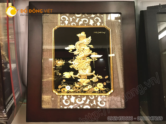 Tranh rồng phong thủy dát vàng 3d làm quà tặng