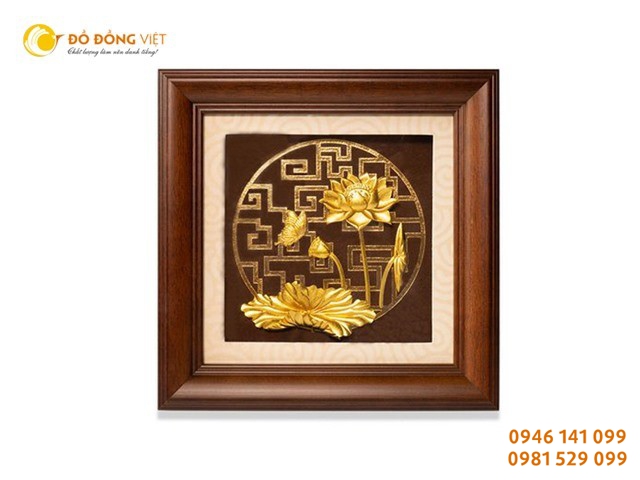 Tranh hoa sen dát vàng