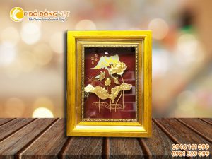 Tranh vàng hoa sen 3D, quà tặng vợ, quà tặng bạn gái