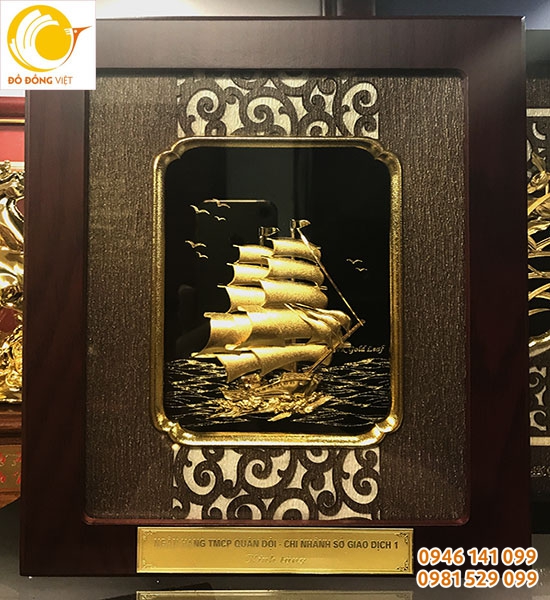 Các mẫu tranh lưu niệm - thuận buồm xuôi gió vàng 3d