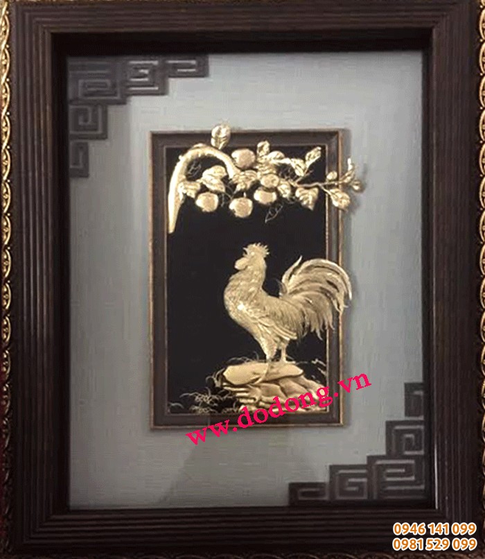 Biểu tượng gà trống dát vàng cao cấp làm đồ lưu niệm, quà tạng víp 2017