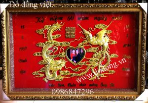 Tranh đồng rồng phượng mừng ngày cưới 30,40,50,60cm