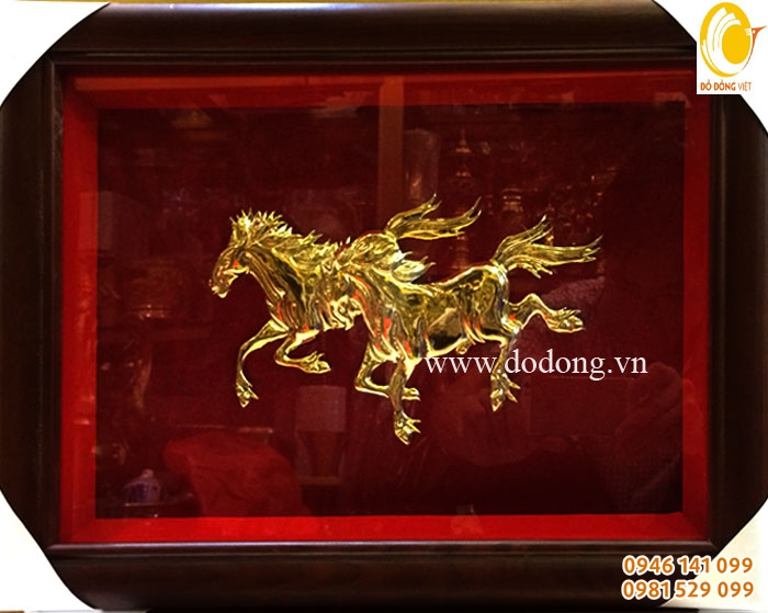 Tranh đồng song mã 30x40cm