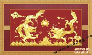 Tranh rồng vàng lá 3d tinh xảo từng chi tiết