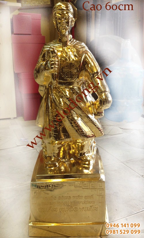 Tượng đồng Trần hưng đạo mạ vàng 24k cao cấp
