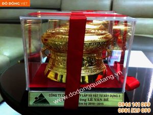 Bán trống đồng mạ vàng dk 10cm tại Sài gòn Trống mạ vàng