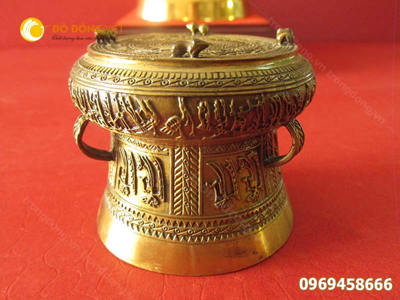 Trống đồng lưu niệm 7cm, quà tặng trống đồng cao cấp