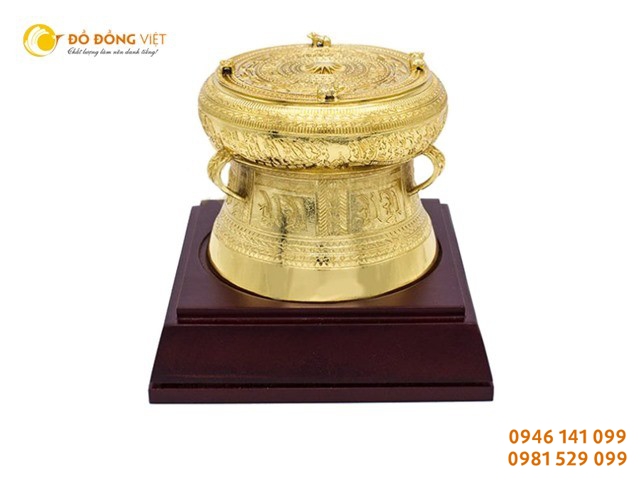 Quà tặng trống đồng đông sơn đúc thủ công 10 cm