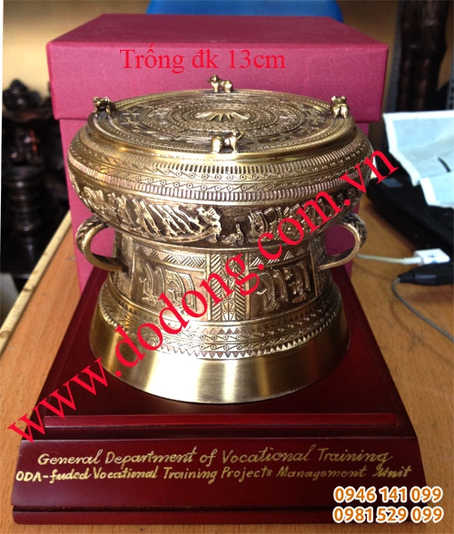 Trống đồng đúc đk 13cm - quà lưu niệm ý nghĩa