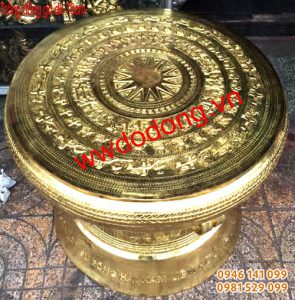 Trống đồng gò dk 70cm, chạm trống đồng
