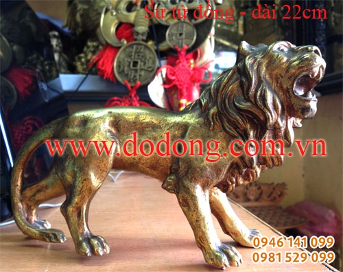 Tượng sư tử đồng 20cm