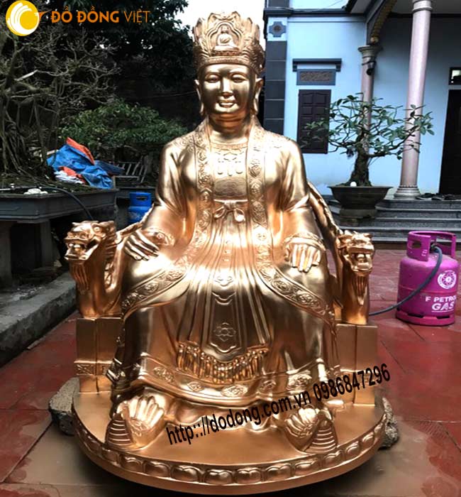 Đúc tượng bằng đồng, tượng bà chúa me đồng đỏ nguyên khối 137cm