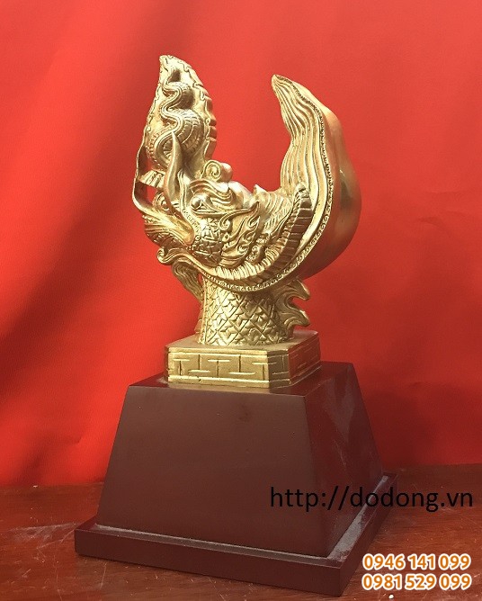 Tượng đồng mô hình đầu rồng thờ lý thu nhỏ