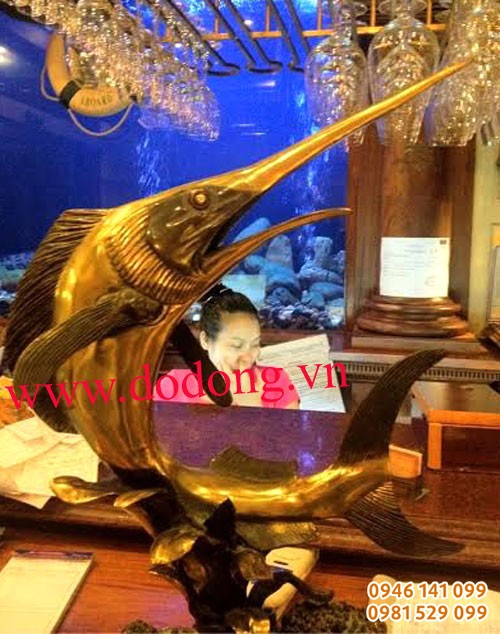 Tượng đồng cá kiếm 60cm