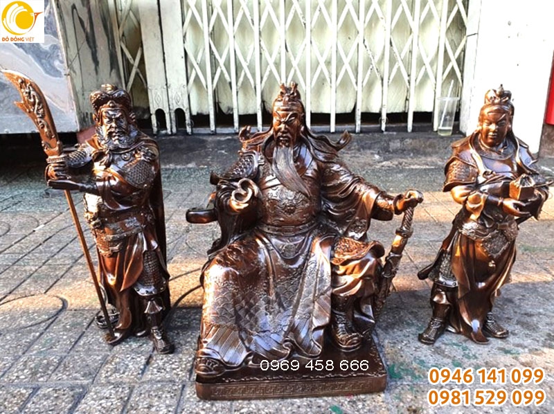 Tượng đồng tam thánh, tượng quan công, châu xương, dương bình