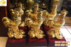 Tượng gà trống mạ vàng quà tặng vip 2017