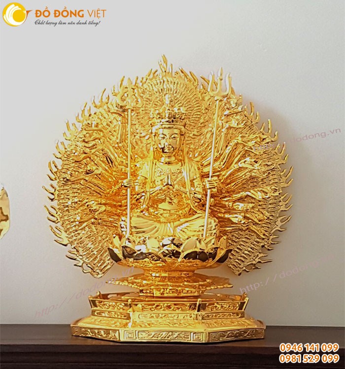 Bức tượng phật bằng đồng nguyên chất, mạ vàng 24k sang trọng và ý nghĩa