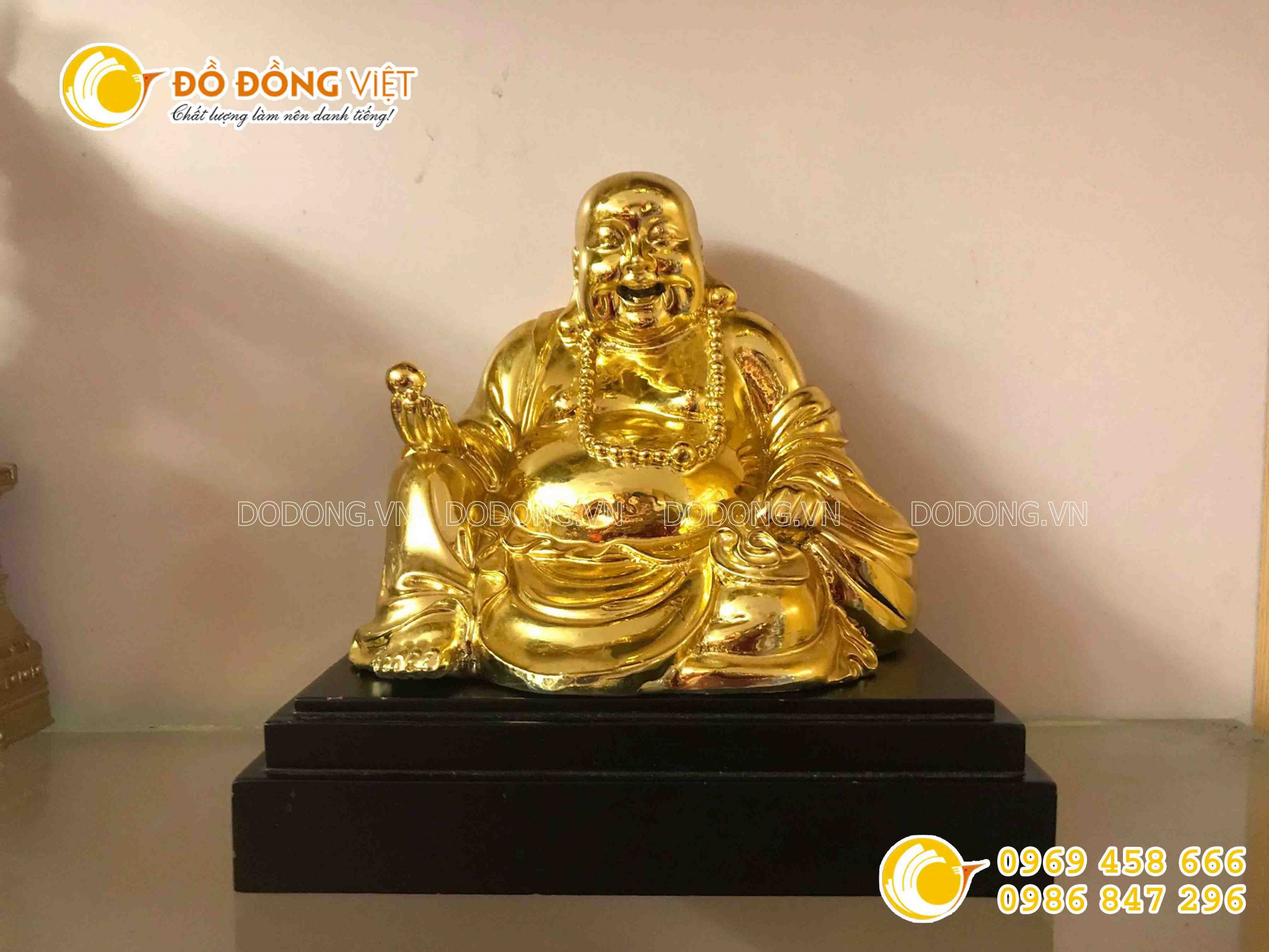 Tượng phật di lặc mạ vàng cỡ nhỏ để ban thần tài, bàn làm việc