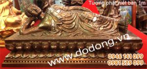 Tượng phật niết bàn khảm ngũ sắc 1m