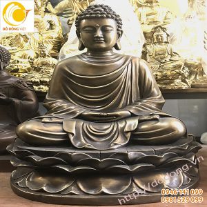 Tượng phật đồng thích ca mâu ni đồng hun cao 50cm