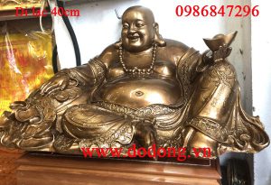 Đúc tượng di lặc đồng đỏ hun, di lặc mạ vàng 40cm