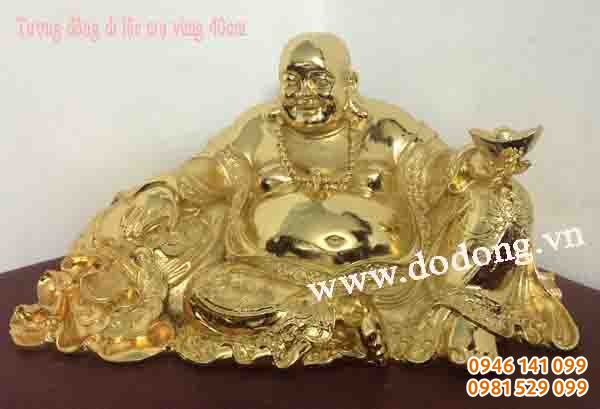 Tượng đồng di lặc cao 15cm chưa đế, mạ vàng cao cấp