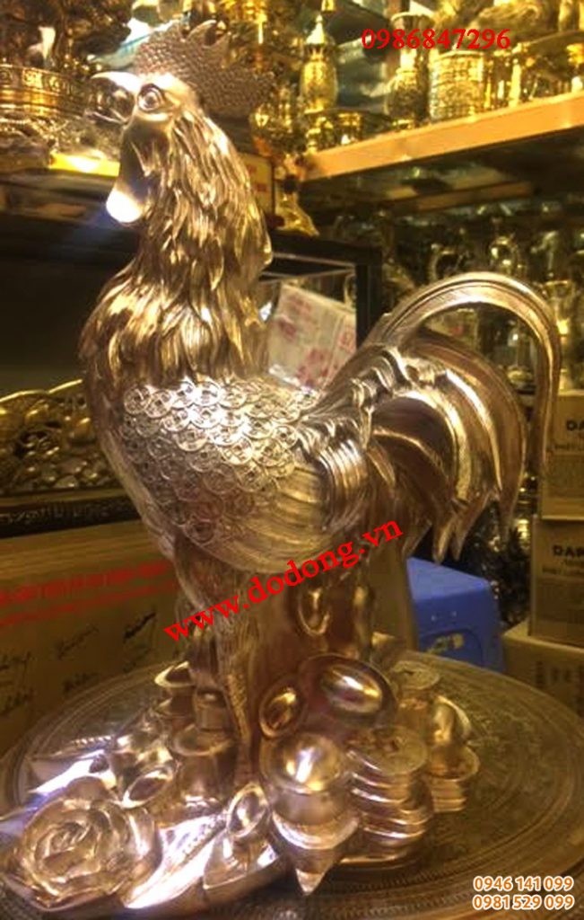 đúc tượng gà phong thủy đồng vàng