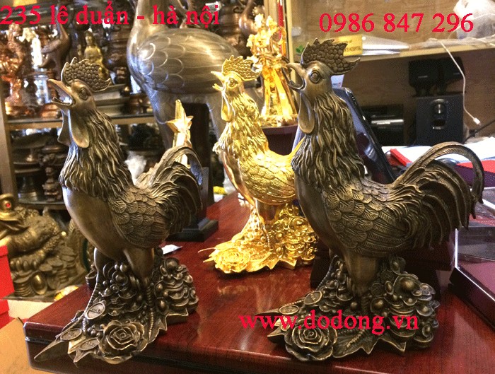 tượng gà đồng phong thủy