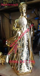 Tượng đồng khổng minh gia cát lượng mạ vàng 50cm