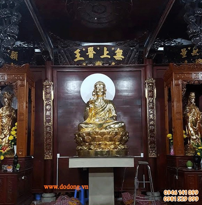 Tượng phật thích ca thếp vàng 24k cao cấp cao 68cm,120cm,135cm