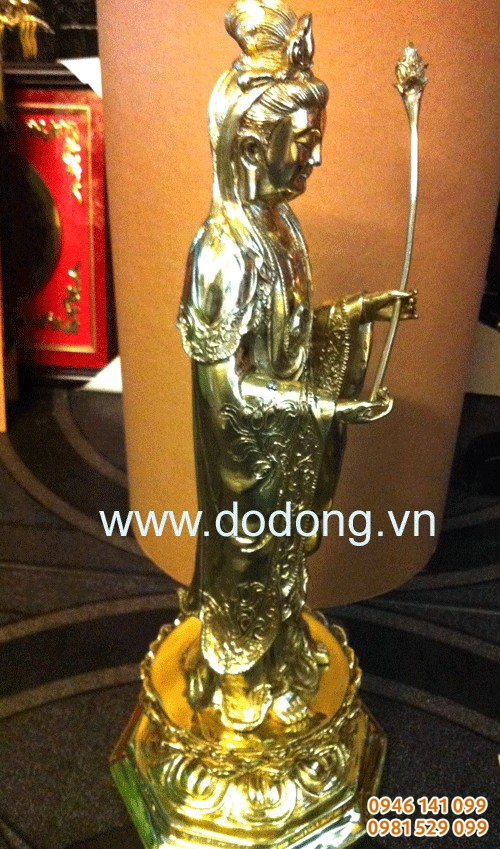 Tượng phật bà bằng đồng đứng các kích thước, đúc mẫu chuẩn