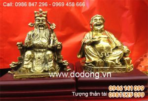 Tượng đồng thần tài ông địa 12cm, bàn thần tài