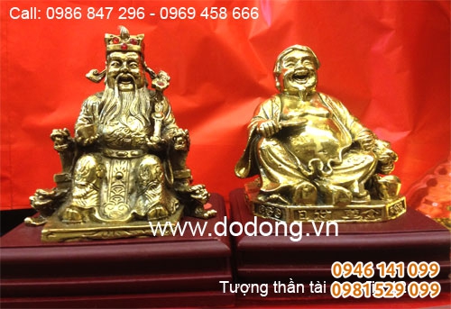 Tượng đồng thần tài ông địa 12cm, bàn thần tài