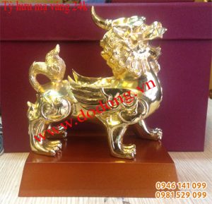 Tỳ hưu đồng mạ vàng quà tặng phong thủy