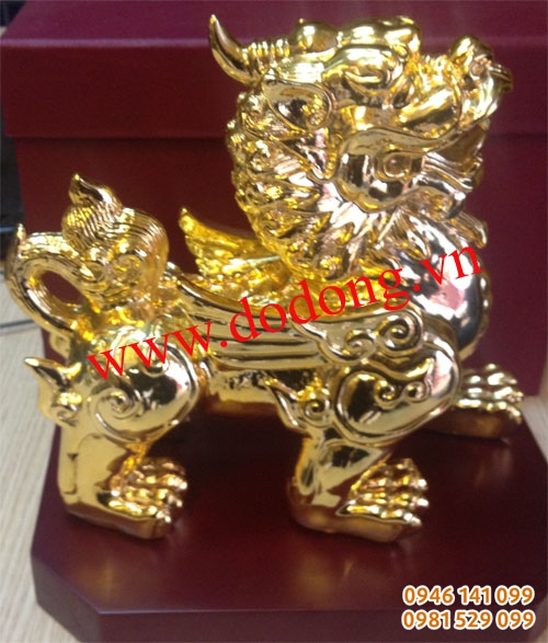 Tỳ hưu đồng 20cm, cao 16cm mạ vàng cao cấp - quà tặng phonh thủy